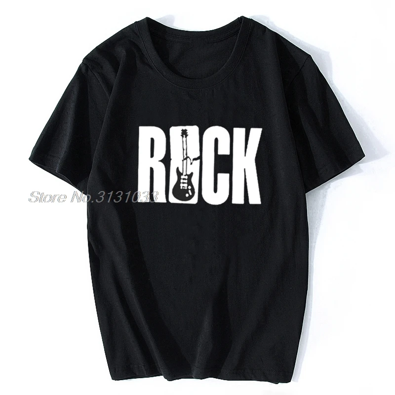 

New Men's Short Sleeve T Shirt ROCK Guitars Music Pirnt T-Shirt Hip Hop Rock'n'roll Tees Tops Streetwear Oversize