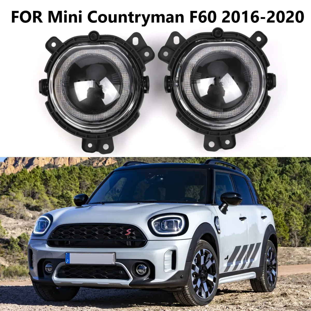 

Left Right White LED Fog Lamp Foglight Replacement Parts Daytime Running Lights For Mini Countryman F60 2016 2017 2018 2019 2020