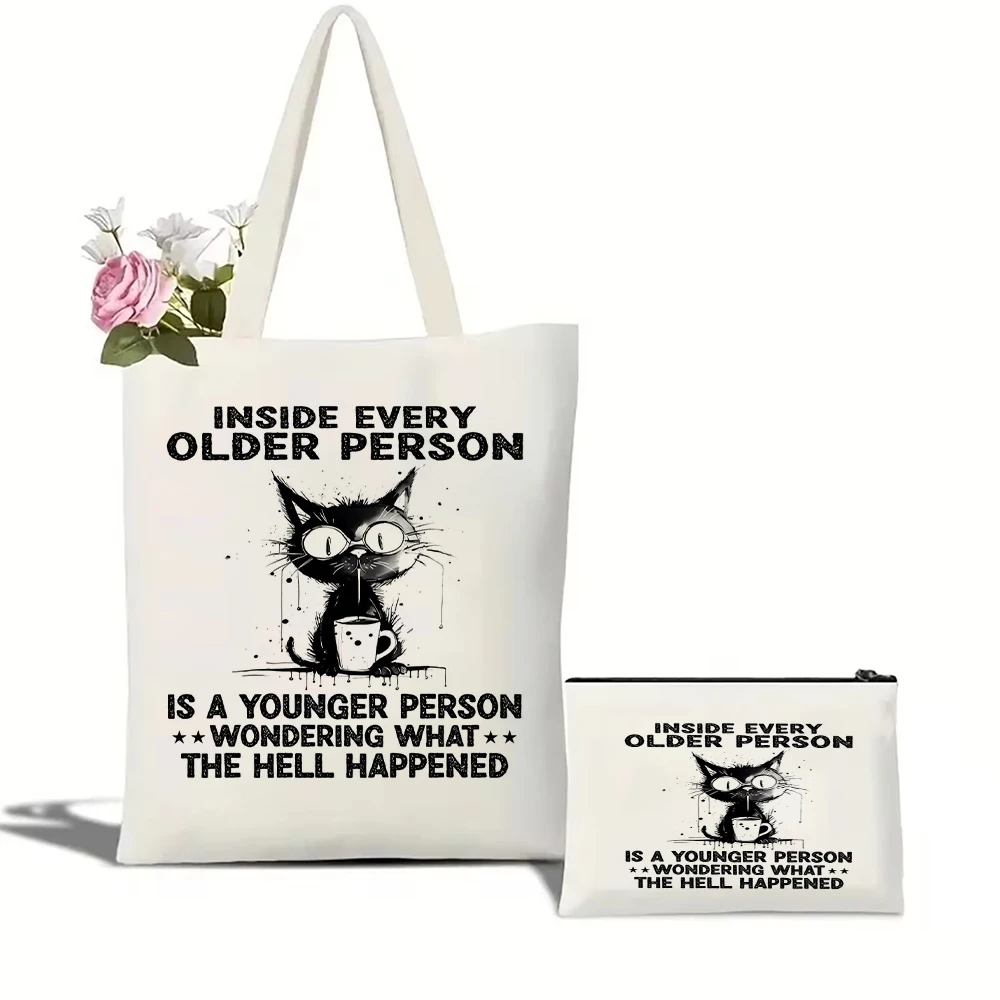 Сумка-тоут тканевая для пожилых людей вместительный саквояж покупок Сумочка на