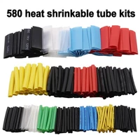 580pcs sleeving wrap wire car electrical cable tube kits heat shrink tube tubing polyolefin 8 sizes mixed color
