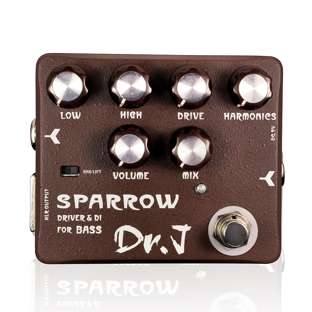 D53 SPARROW Driven & DI for Bass Dr. J Series Guitar Pedal Effect Tube Bass Amp with Driven High and Low Frequency Circuitry