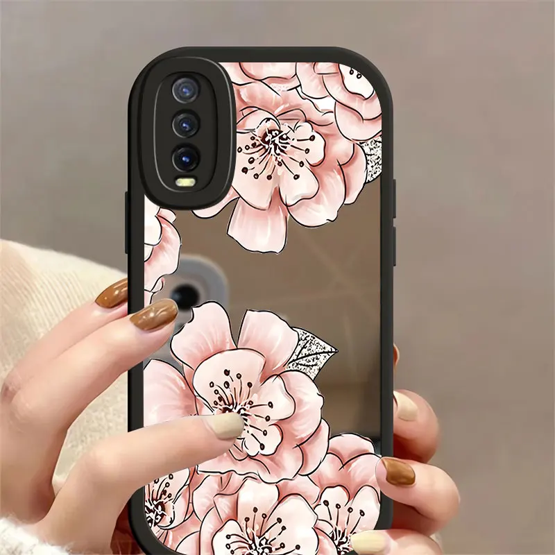 Зеркальный мягкий чехол для Vivo Y12 Y02 Y17 Y12S Y16 Y3 Y21A Y21S Y15A Y01 Y15 Y19 Y5S Y21 Y15S Y20S Y20
