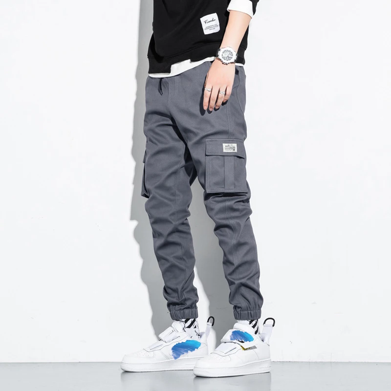 

2022 Joggers Cargo Pants Men Harem Pants Hip Hop Casual Multi-Pockets Trousers Mens Sweatpants Streetwear Men Pants thin