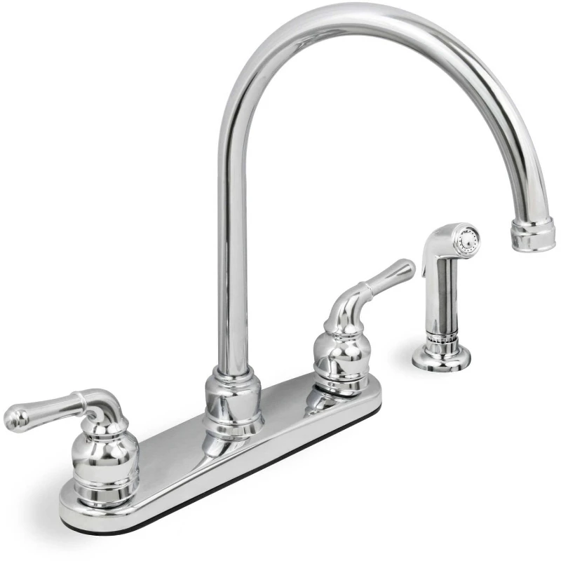 

Lead Free Two-Handle Kitchen Faucet with Spray, Chrome