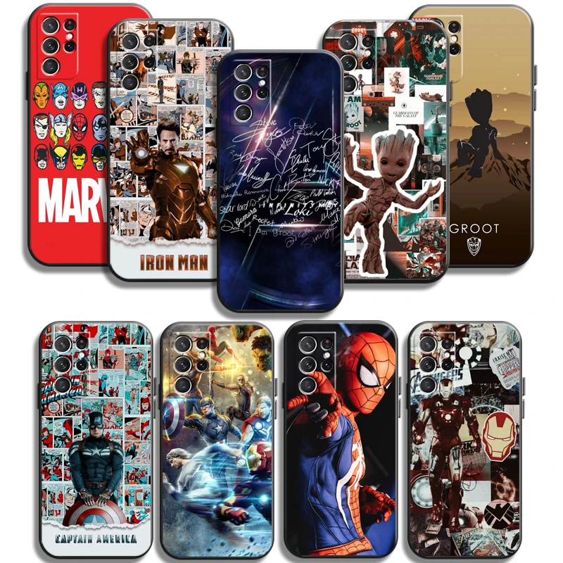 

Marvel Iron Man Spiderman Phone Cases For Samsung Galaxy A31 A32 A51 A71 A52 A72 4G 5G A11 A21S A20 A22 4G Carcasa Back Cover