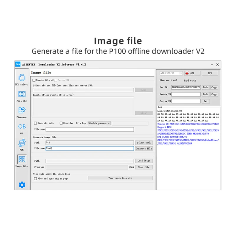 ALIENTEK P100 Автономный загрузчик V2 Программатор Downloader STM32 STM8 N76E GD Автономное программирование ФЛМ Алгоритм Писатель (art.: 3920ca398dd14) - 3920ca398dd14