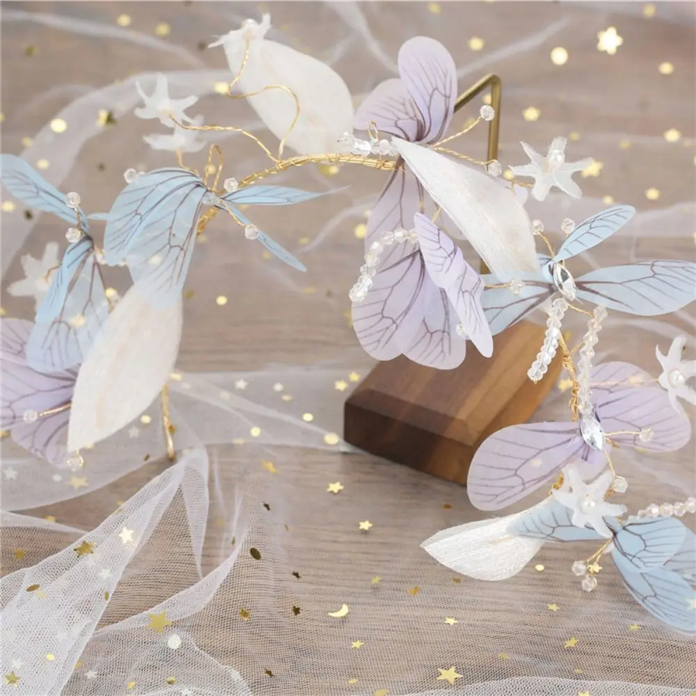 

Wedding Crystal Ornament Rhinestone Hair Accessories Women Headbands Butterfly Turban Headwear Hair Hoop