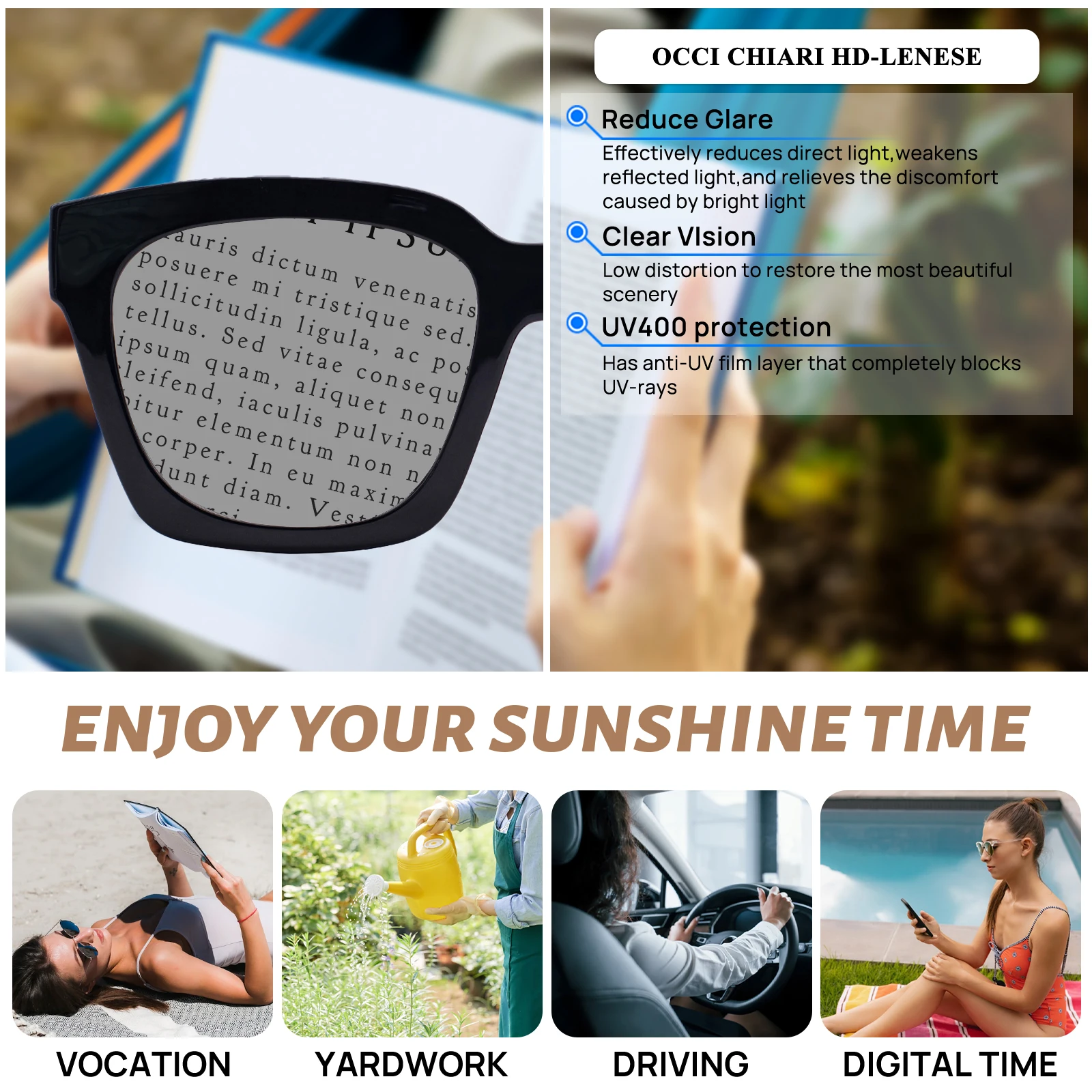 Очки солнцезащитные женские с большой оправой квадратные большие солнечные очки