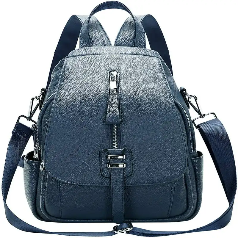 

Backpack Purse for Women Shoulder Bag with Flap S85 Indigo Blue