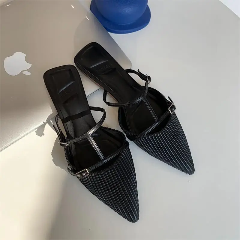 Summer Women Slippers Outdoor Slippers Flats Pointed Toe Causal Sandals Comfortable Fashion Green Shoes Plus Size 43