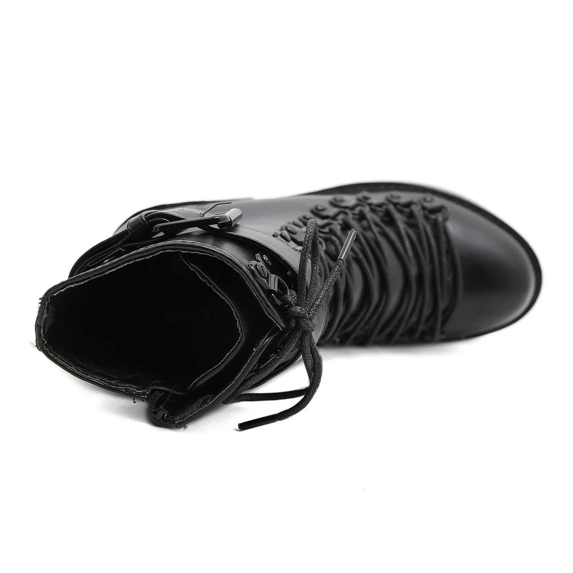 Women Fashion Platform bare boots thick heel ankle boots lace-up shoes Pumps Female Cute Comfort Spring Autumn Heel Shoes Large