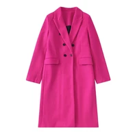 yiciya cardigan for women wool coat retro long sleeve lapel coat and double button pocket outdoor casual wear elegant womens