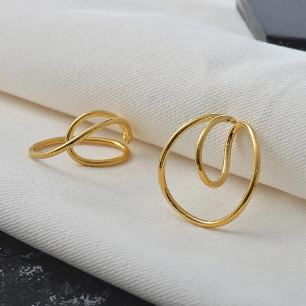 

New Luxury Jewelry Hooping Ear Cuff Irregular Curve Clip Hoop Earrings For Women Earcuffs No Piercing Z3p1