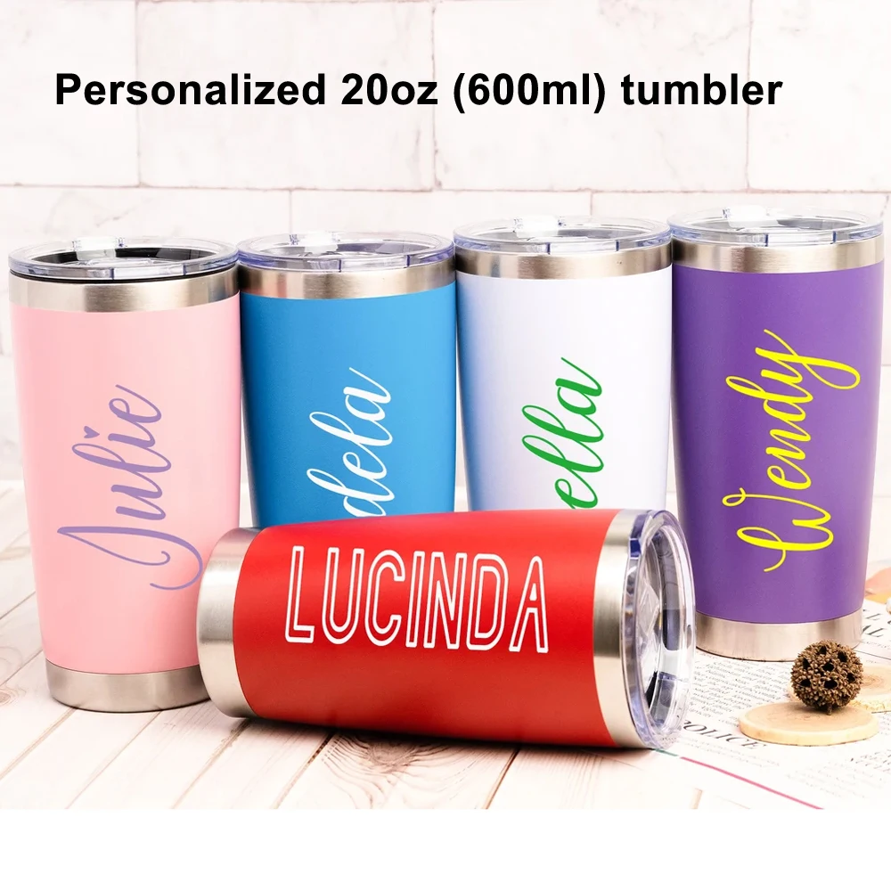 Personalied 20oz 600ml Tumbler Travel Mug Stainless Steel Vacuum Insulated Thermo Beer Coffee wine Cup Thermal Water Bottle