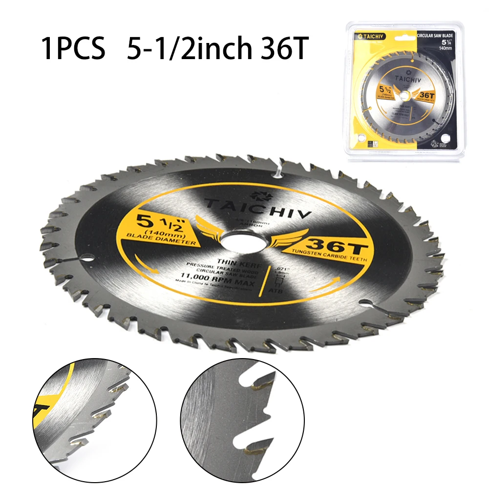 

5-1/2 INCH 36Teeth Circular Saw Blade Arbor Diameter 16mm Cutting Head Steel Cutting Wheel Discs For Woodworking