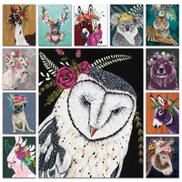 diamond embroidery cross stitch animal owl bear 3d diamond mosaic donkey parrot full square diamond painting colorful deer tiger