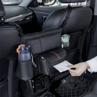 car mounted tissue box leather seat gap middle console hanging storage bag armrest handbag watercup paper towel organizer