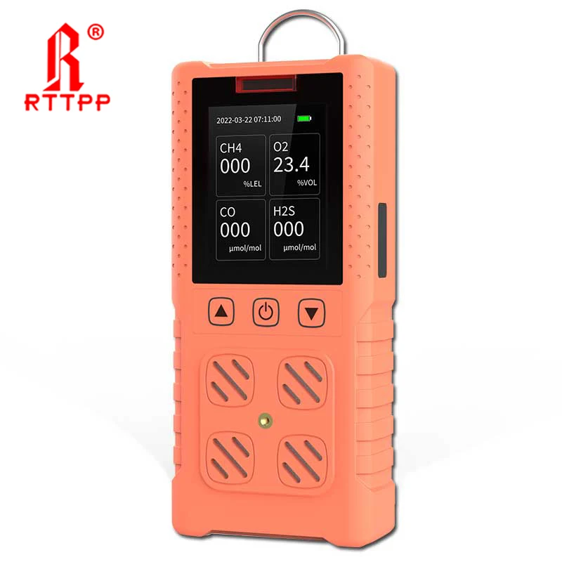 

Multi-Gas Detector CO O2 H2S EX, 4in1 Air Analyzer, Oxygen Hydrogen Sulfide Carbon Monoxide Toxic Combustible Leak Alarm Detecto