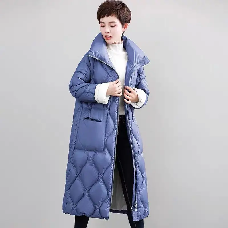 2022 Winter Jacket Women Parkas Thicken Warm Long Female Coat Casual Outerwear White Duck Down Jackets Padded Puffer Coats E847