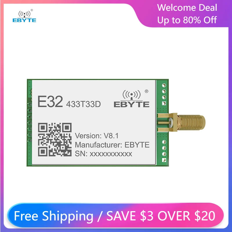 Модуль широкого спектра SX1278 LoRa 433 МГц EBYTE E32-433T33D длинное расстояние 16 км 33 дБм Φ DIP UART беспроводной модуль пробуждения воздуха