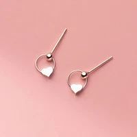 hmes real s925 silver earrings for women exquisite heart shaped round pendant earrings wedding party jewelry earrings accessorie