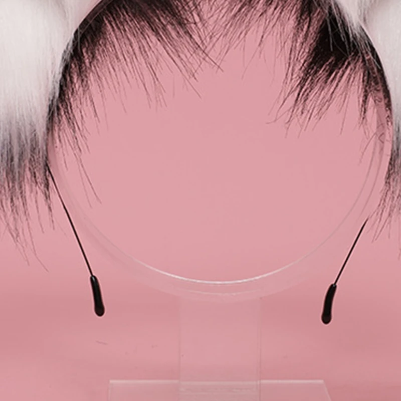 

M2EA Lolita Plush Hair Hoop Ears Headwear Furry Hairband Cute Headpiece Anime Kitty Fancy Dress Cosplay Accessories