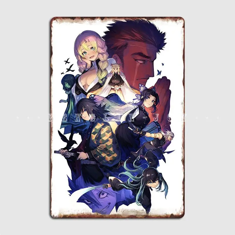 

Demon Slayer Pillar Metal Sign Plaques Cinema Living Room Classic Club Bar Tin Sign Poster