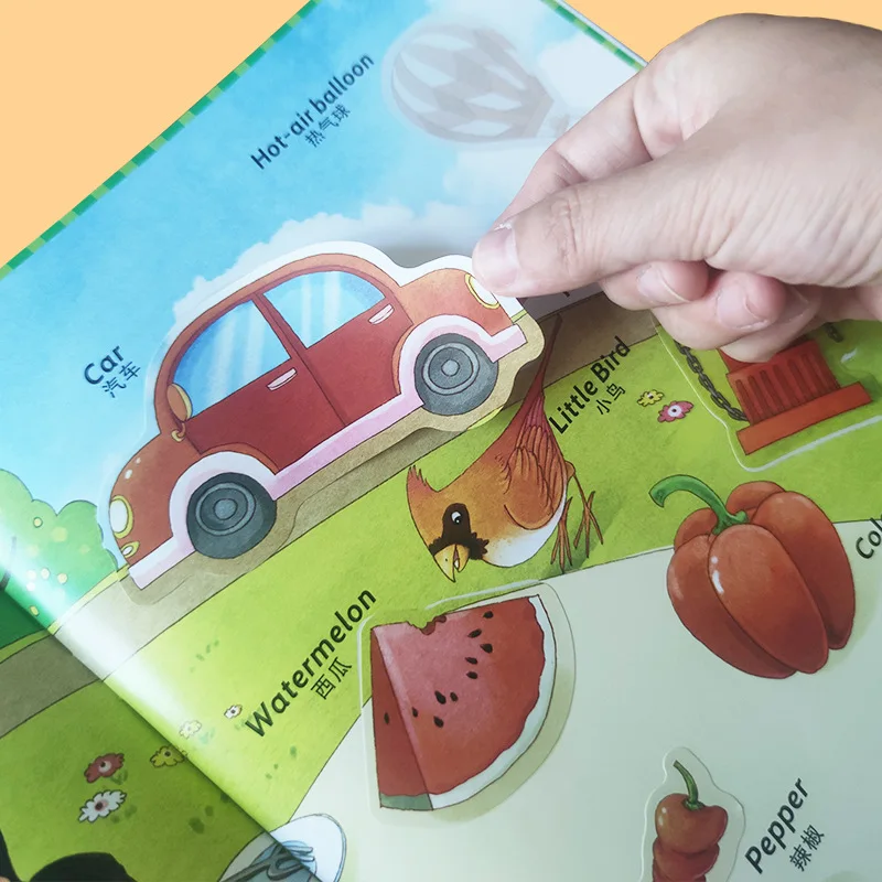 

English Cognition Sticker Book Children's Early Education Click To Read Book Picture English Original Story Book Sticker Book