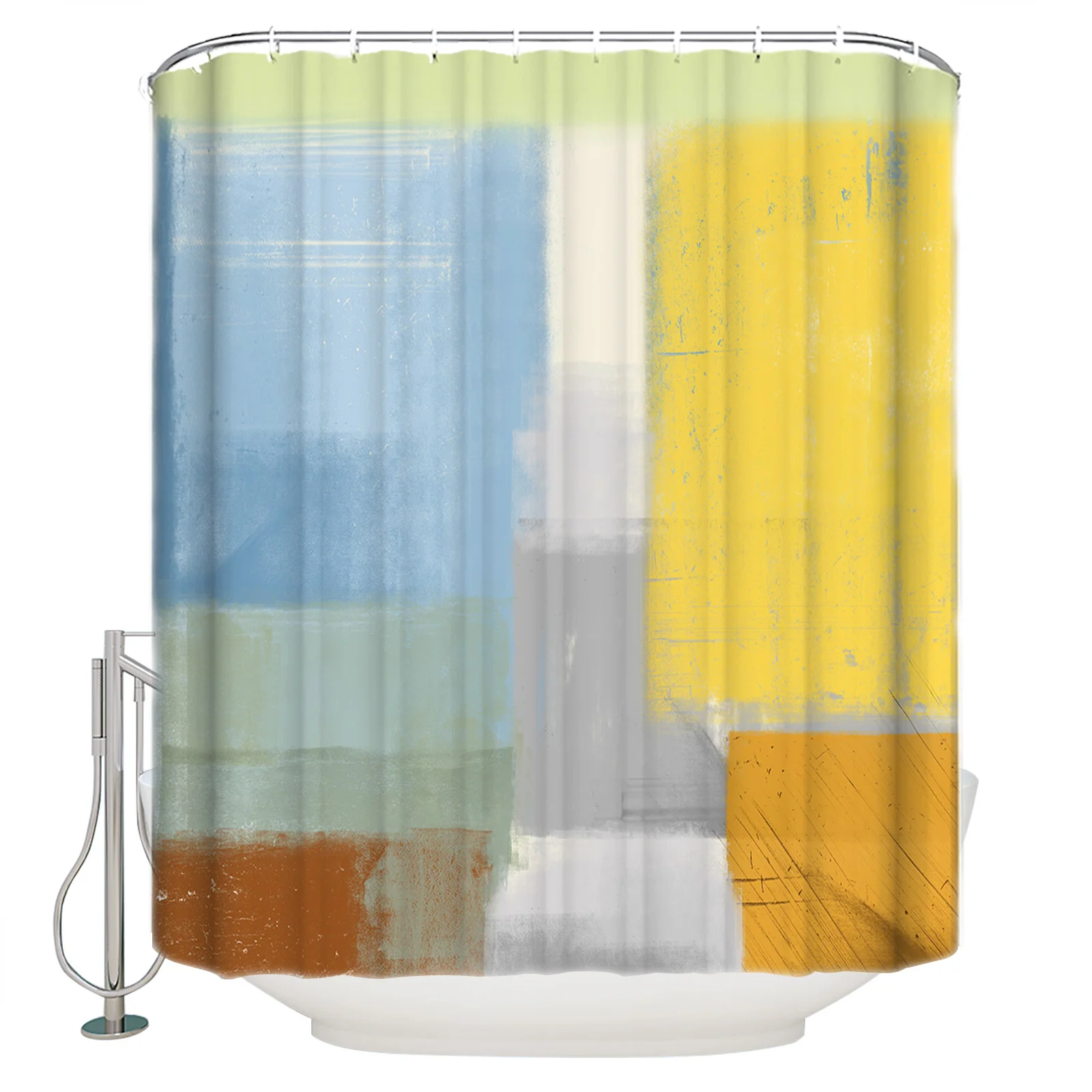 

Abstract Oil Painting Geometry Shower Curtain Eco-Friendly Bath Curtain with Hooks Polyester Waterproof Curtain Bathroom Decor