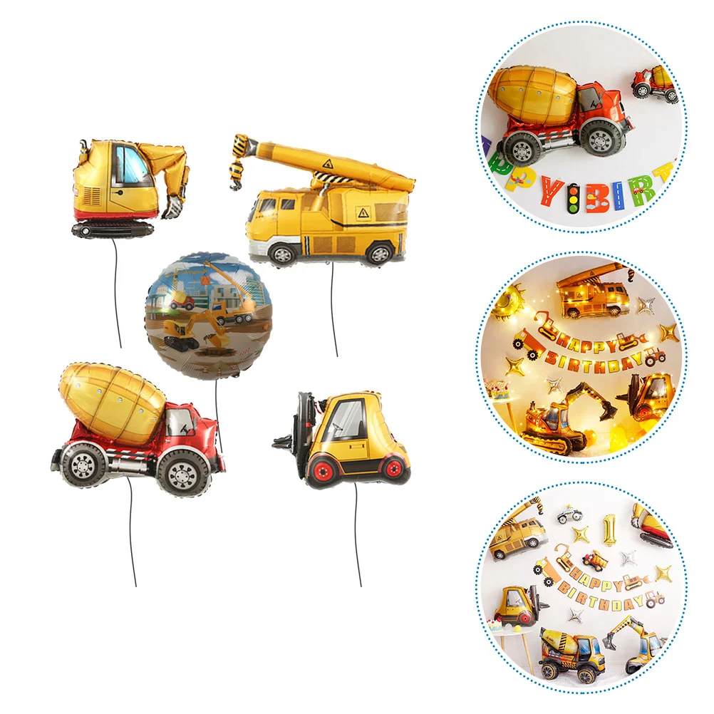 

Balloon Construction Foil Balloons Tractor Boys Birthday Decorations Truck Dump Trucks
