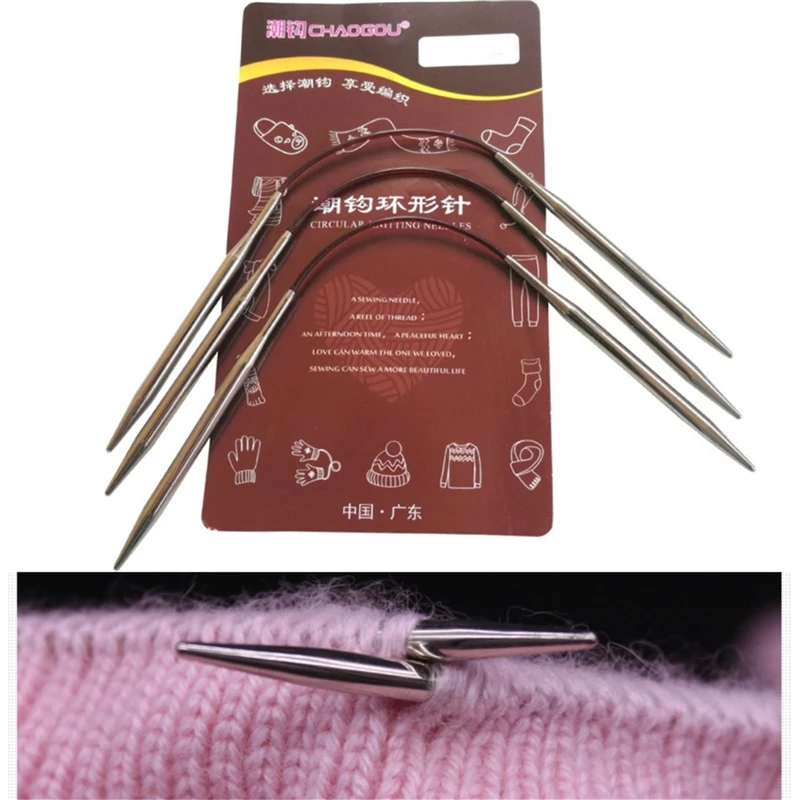 

Mini 21cm Circular Sock Knitting Needles Metal Weaving Needlework Tools Wool Cotton Yarn DIY Knit Accessories