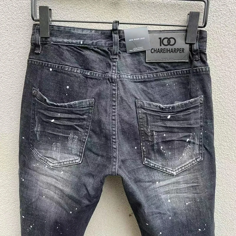 Мужские обтягивающие джинсы chareiharпер коллекция 878 года рваные из стрейчевой