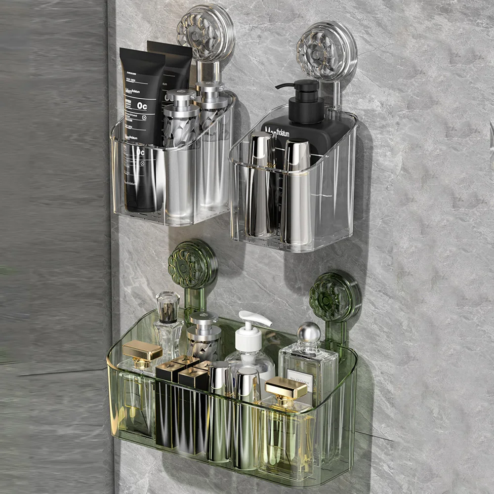 Ящик для хранения зубных щеток без сверления с присоской полка туалетных