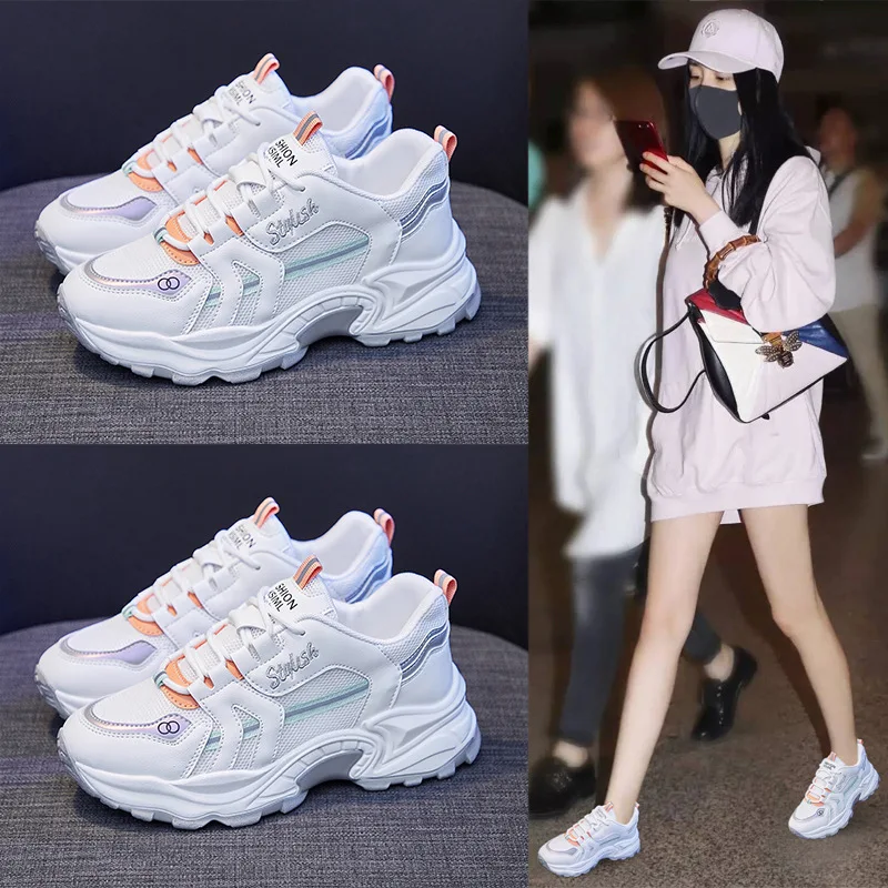 

Fashion Korean version of the old women's shoes 2022 spring and autumn new all-match thick-soled sports shoes increased shoes