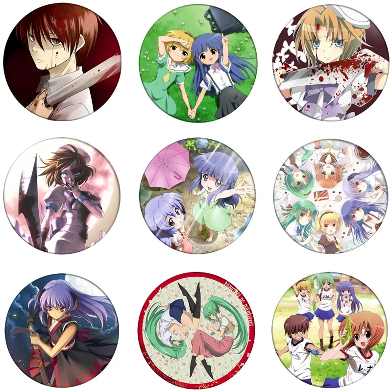 

Higurashi no Naku Koro ni Cosplay Badge Anime Accessories Ryuuguu Rena Brooch Pin Backpack Decoration Cartoon Gift