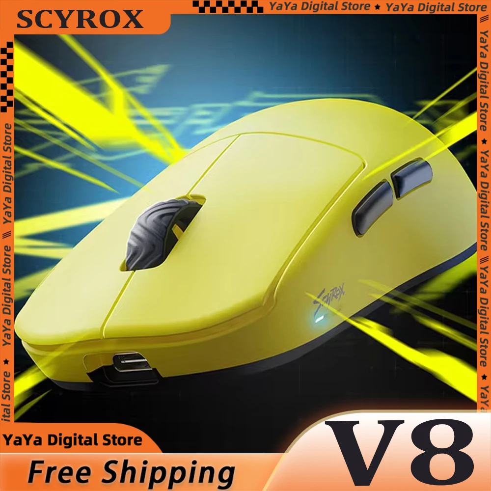 Беспроводная игровая мышь Scyrox V8 2 4 ггц два режима яркость 36 скандинавская Pixart3950