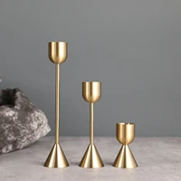 european style candlestick ornaments three piece set of metal small candlestick model room decoration candlelight dinner