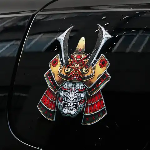 Новые наклейки на автомобиль «Призрачный Самурай», водонепроницаемые индивидуальные черные наклейки на шлем «самурайский шлем», «воин», «...