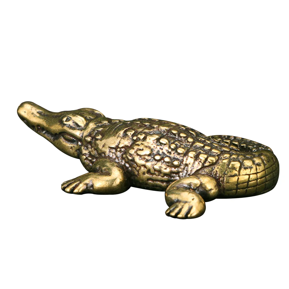 

Figurine Crocodile Animal Statue Shui Feng Brass Decor Garden Miniature Zen Ornament College Apartment Sculpture Decoration