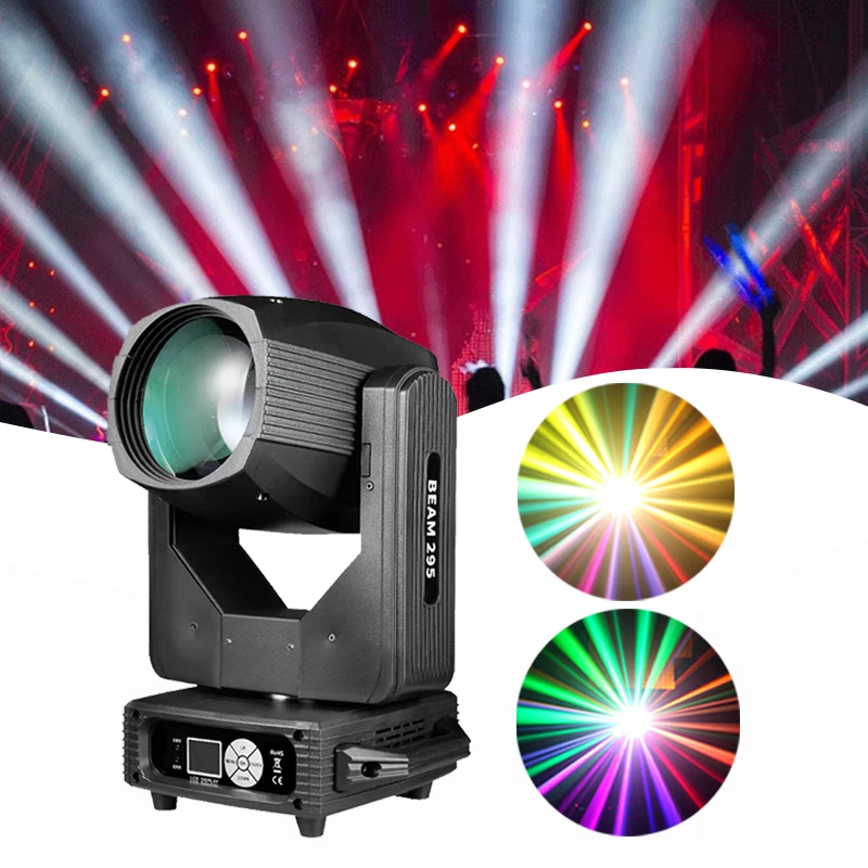 Фото Высокоскоростной эффект 14R Sharpy Beam с подвижной головкой 295 Вт, сценическое освещение, двойная призма, хороший эффект для вечеринки, праздника, свадьбы №2