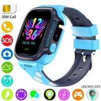 y92 kids smart watch sim card call voice chat sos gps lbs wifi location camera alarm light smartwatch boys girls for ios android
