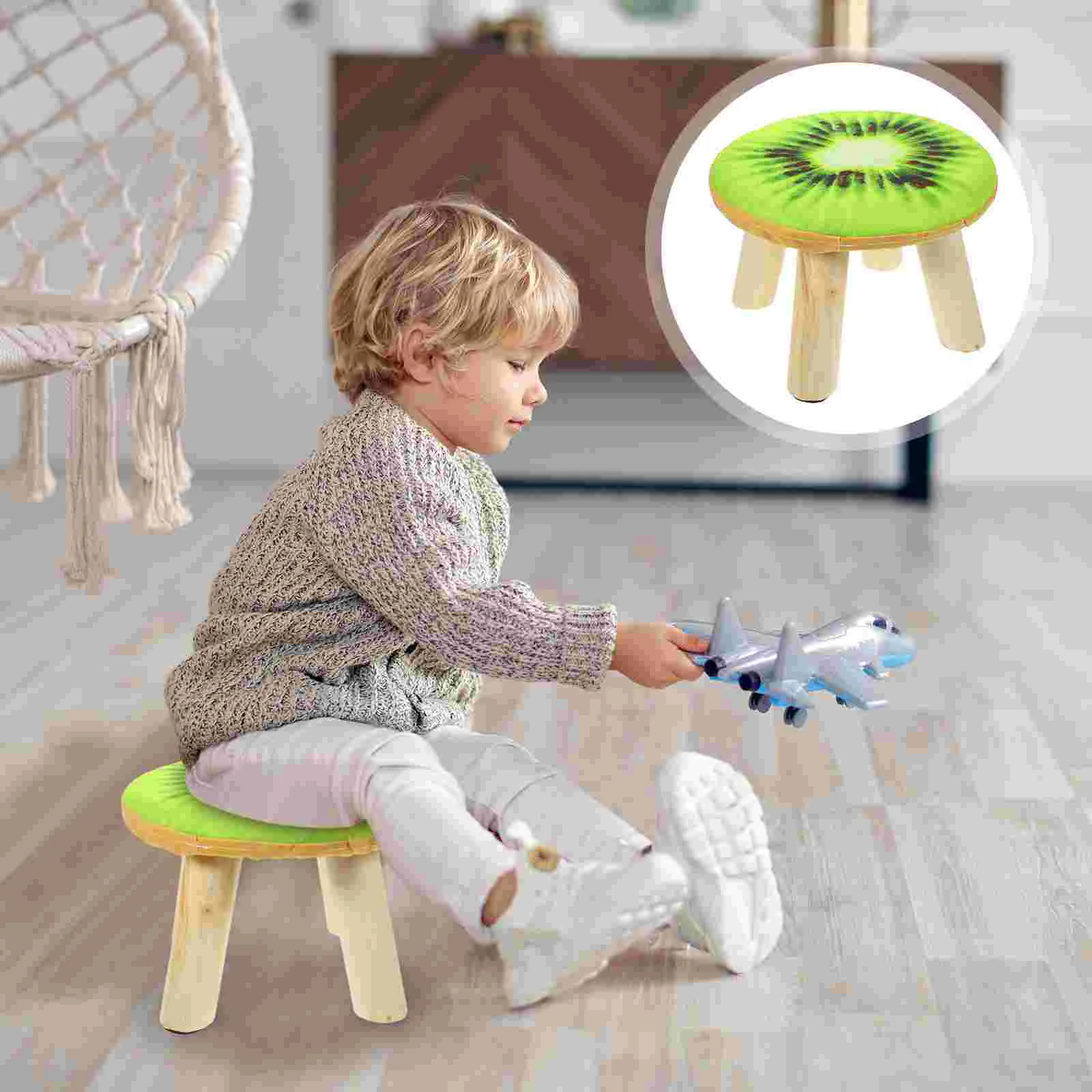 

Small Wooden Stool Outdoor Bench Low Stools Foot Chair Sitting Decorative Round Sponge Step Short