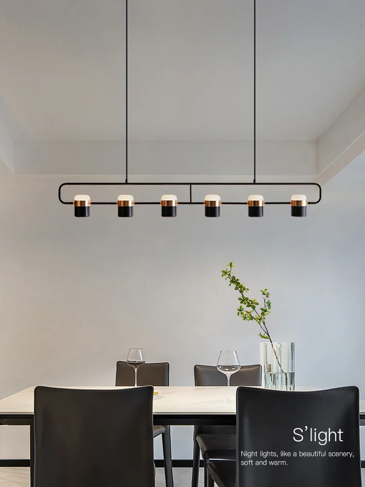 

Room Decor Led Art Chandelier Pendant Lamp Light Christmas Decoration Dining Nordic strip minimalist restaurant bar