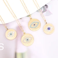 bohemia evil blue eye gold plated necklaces for women girls luxury stainless steel choker clavicle necklace fashion jewelry gift