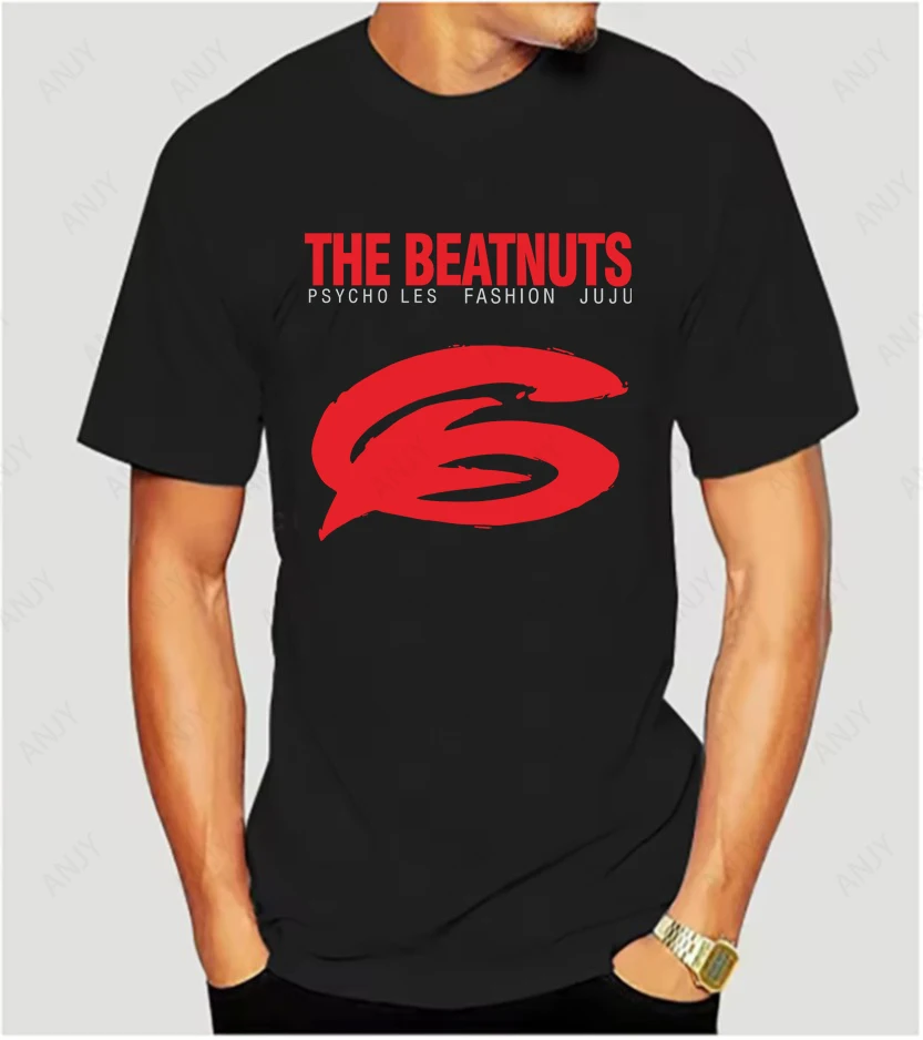 Фото Футболка The Beatnuts Classic Hip Hop с принтом в стиле американского ретро-рэпа, свободного кроя, из хлопка, с коротким рукавом, унисекс №1
