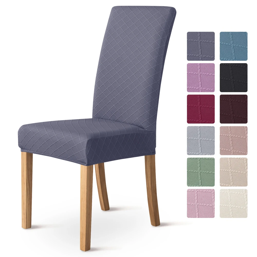 

1/2/4/6PCS Soft Stretch Chair Covers Removable Jacquard Solid Color Seat Cover Chair Protector for Dining Room Banquet Hotel
