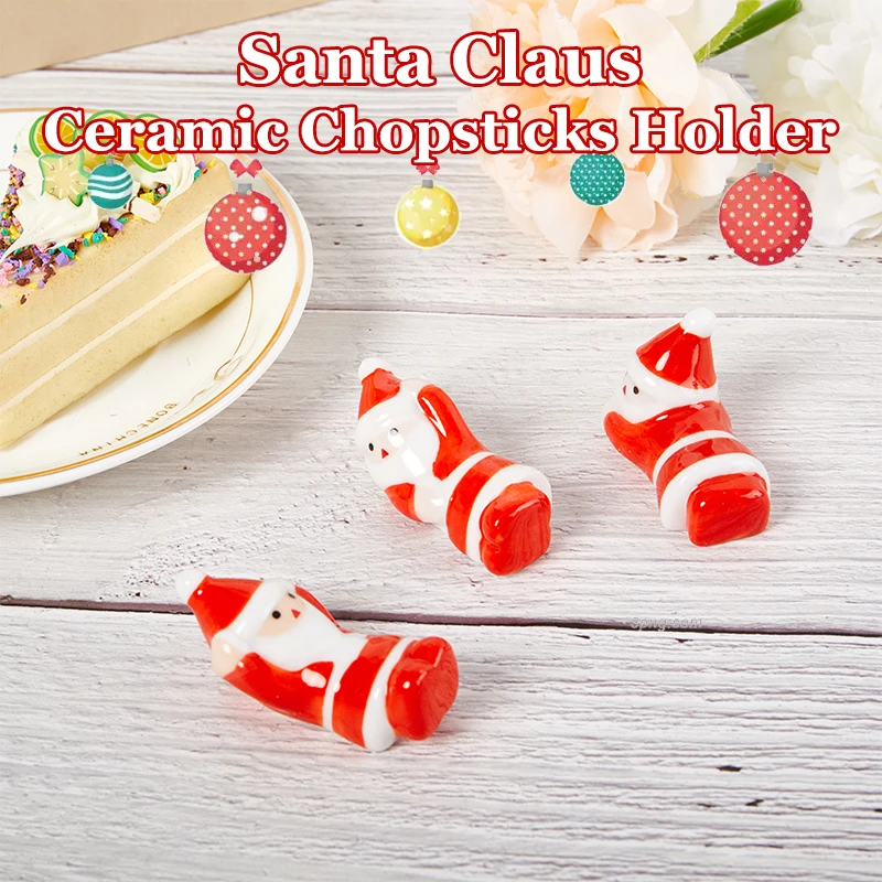 

1Pc Tableware Cute Santa Claus Ceramic Chopsticks Holder Home Christmas Party Decorations Christmas Gifts