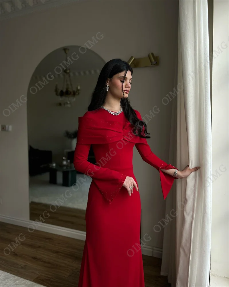 Элегантное плиссированное платье OIMG для выпускного вечера атласное вечернее