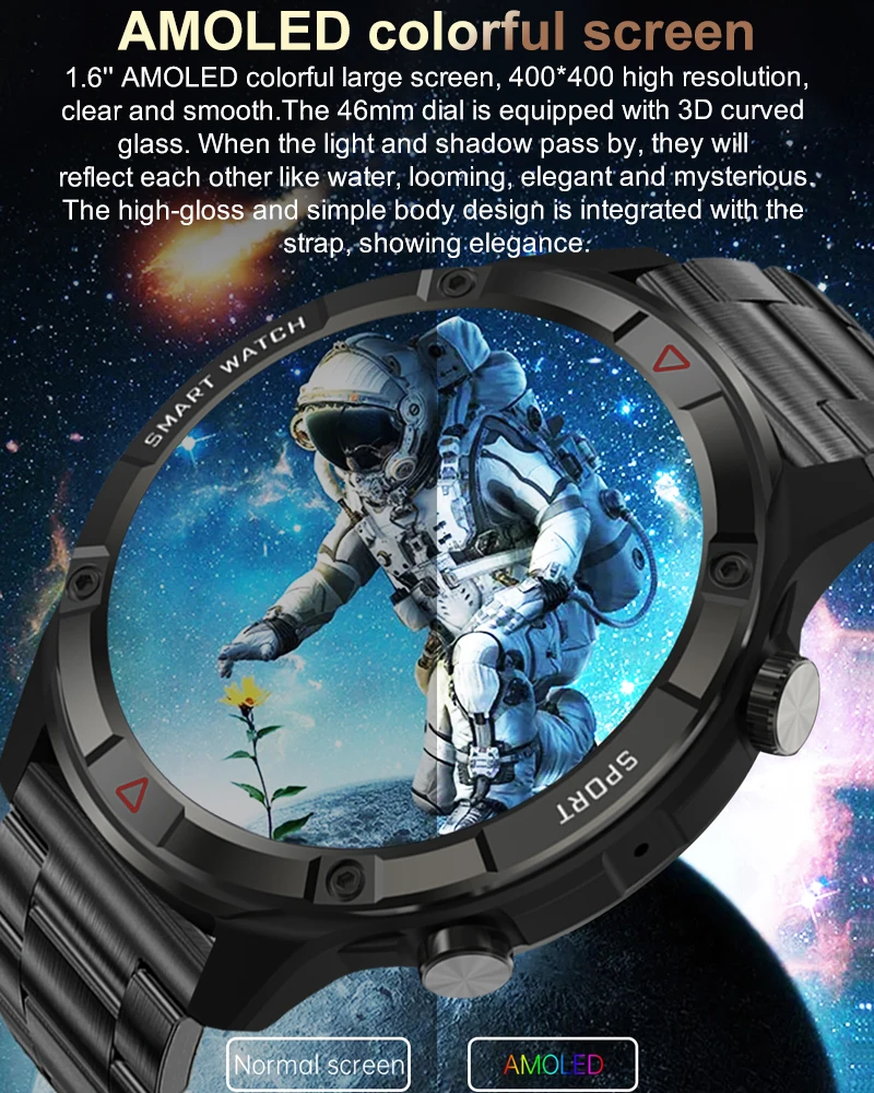 Фото Новинка 2023, умные часы с памятью 4G, AMOLED, 454*454, HD, Bluetooth, звонки, Смарт-часы для мужчин, Huawei, xiaomi, Apple, Android, TWS наушники №2