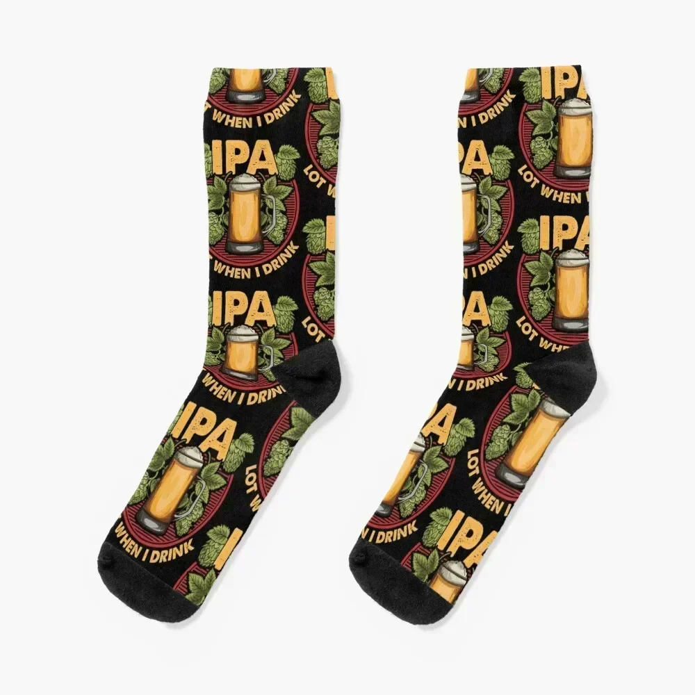 Фото IPA Lot When I Drink Funny Beer Drinker's Pun Носки спортивные крутые короткие мужские носки на заказ Роскошные женские №1